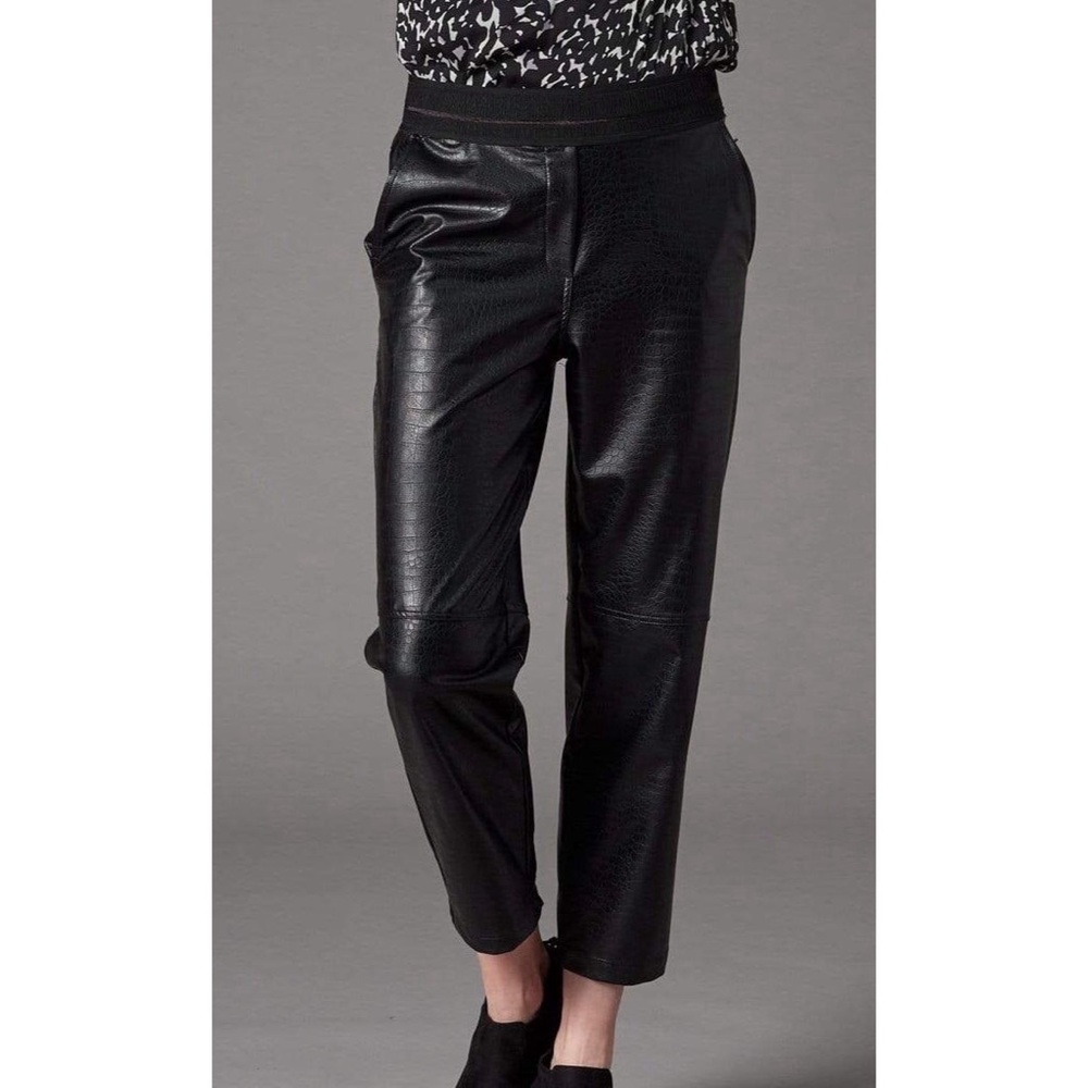 Lola & Sophie Vegan Leather Jogger Black S